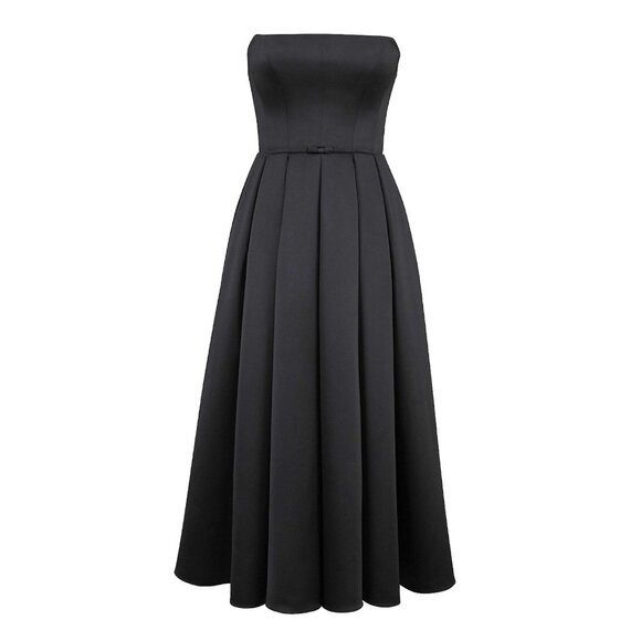black and white dresses for the races House Of CB Lady Strapless Midi Dress Black
